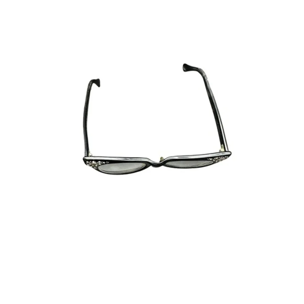 Vintage Imperial Black‎ Cat Eye Glasses Rhinestone MCM 50s Frames Rockabilly KC